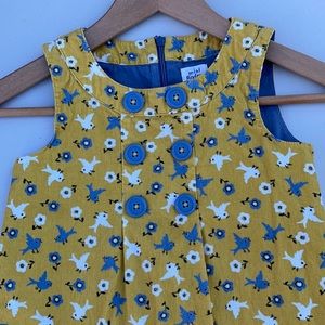 Mini Boden corduroy bird jumper dress size 5-6